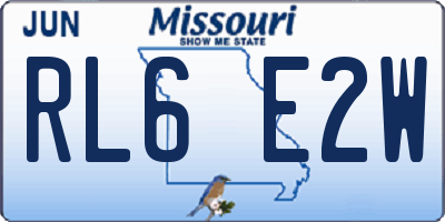 MO license plate RL6E2W