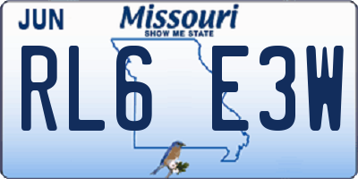 MO license plate RL6E3W
