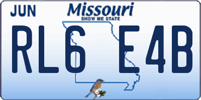 MO license plate RL6E4B