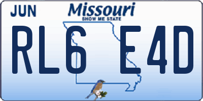 MO license plate RL6E4D
