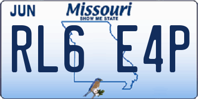 MO license plate RL6E4P