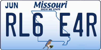 MO license plate RL6E4R