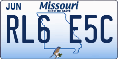 MO license plate RL6E5C