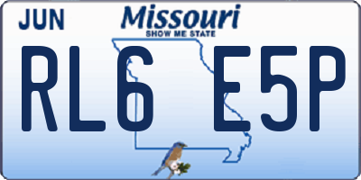 MO license plate RL6E5P