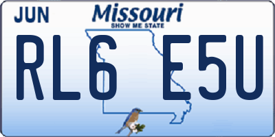 MO license plate RL6E5U