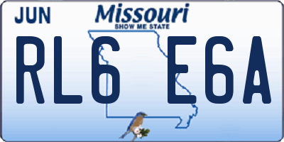 MO license plate RL6E6A