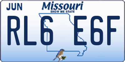 MO license plate RL6E6F
