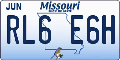 MO license plate RL6E6H