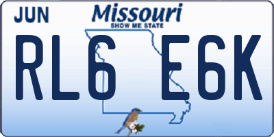 MO license plate RL6E6K