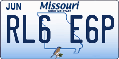 MO license plate RL6E6P