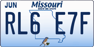 MO license plate RL6E7F