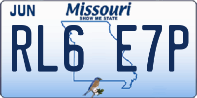 MO license plate RL6E7P