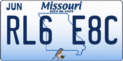 MO license plate RL6E8C