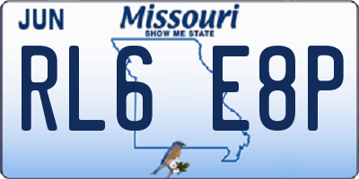MO license plate RL6E8P