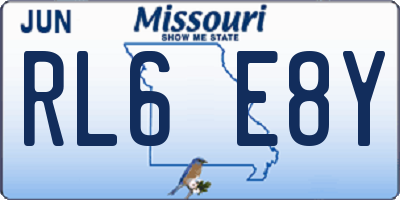 MO license plate RL6E8Y