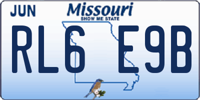MO license plate RL6E9B