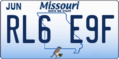 MO license plate RL6E9F