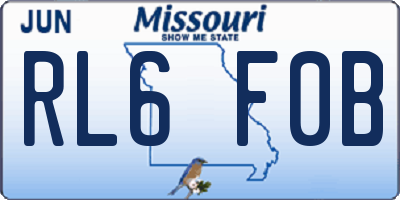 MO license plate RL6F0B