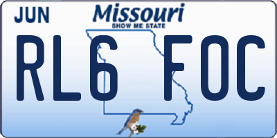 MO license plate RL6F0C