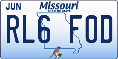 MO license plate RL6F0D