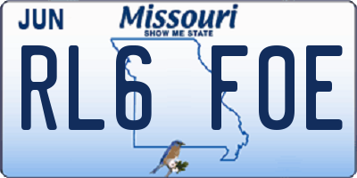 MO license plate RL6F0E