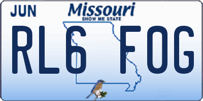 MO license plate RL6F0G