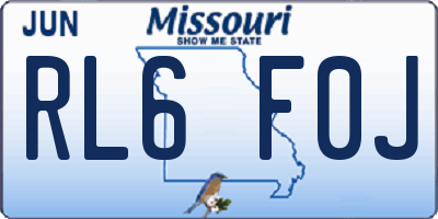 MO license plate RL6F0J