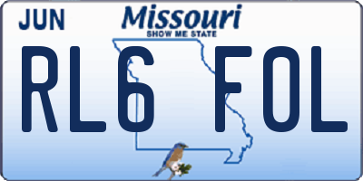 MO license plate RL6F0L