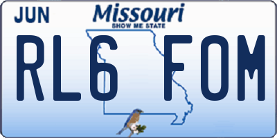 MO license plate RL6F0M
