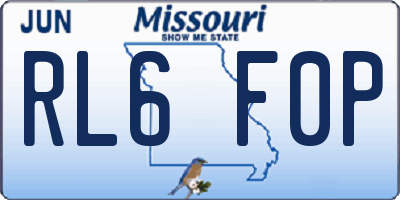 MO license plate RL6F0P