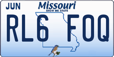 MO license plate RL6F0Q