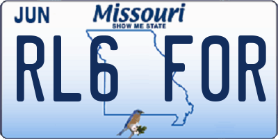 MO license plate RL6F0R