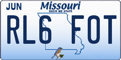 MO license plate RL6F0T