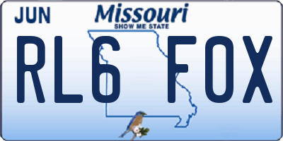 MO license plate RL6F0X