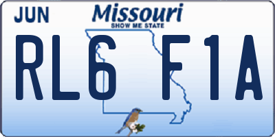 MO license plate RL6F1A