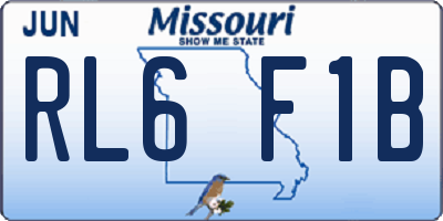 MO license plate RL6F1B