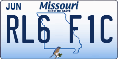 MO license plate RL6F1C