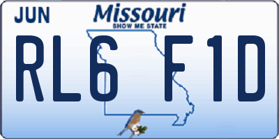 MO license plate RL6F1D