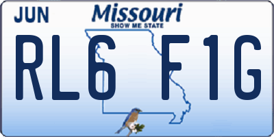 MO license plate RL6F1G