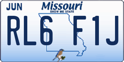 MO license plate RL6F1J