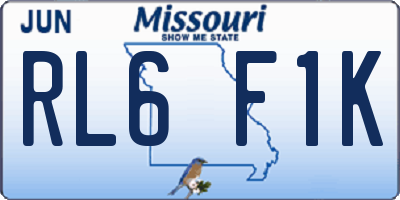 MO license plate RL6F1K