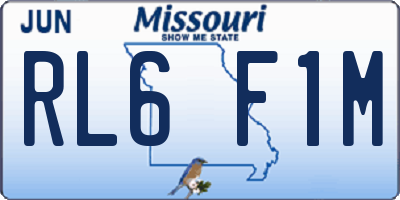 MO license plate RL6F1M