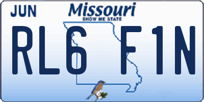 MO license plate RL6F1N