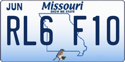 MO license plate RL6F1O