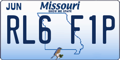 MO license plate RL6F1P