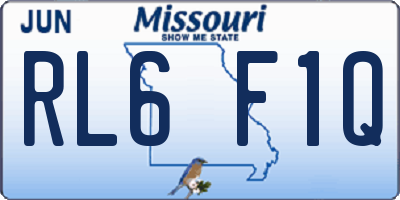 MO license plate RL6F1Q