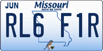 MO license plate RL6F1R