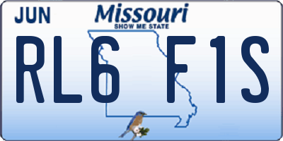 MO license plate RL6F1S