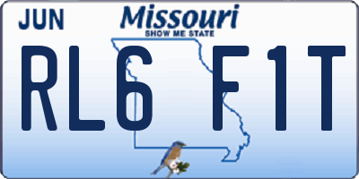 MO license plate RL6F1T
