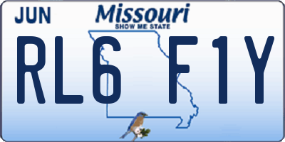 MO license plate RL6F1Y